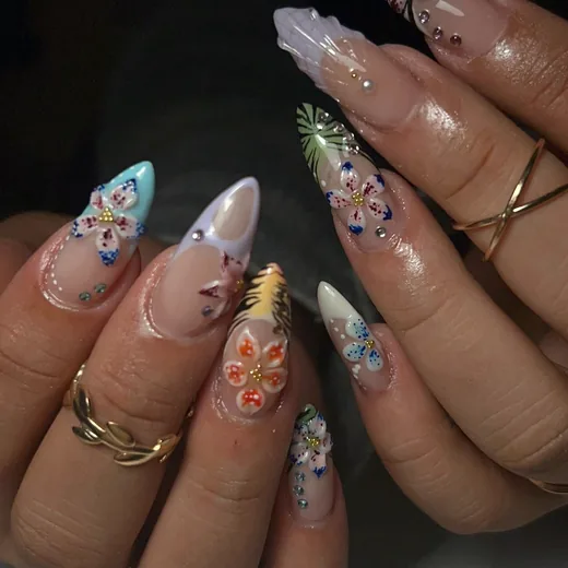 Hand-Painted Floral Gem Set thumbnail