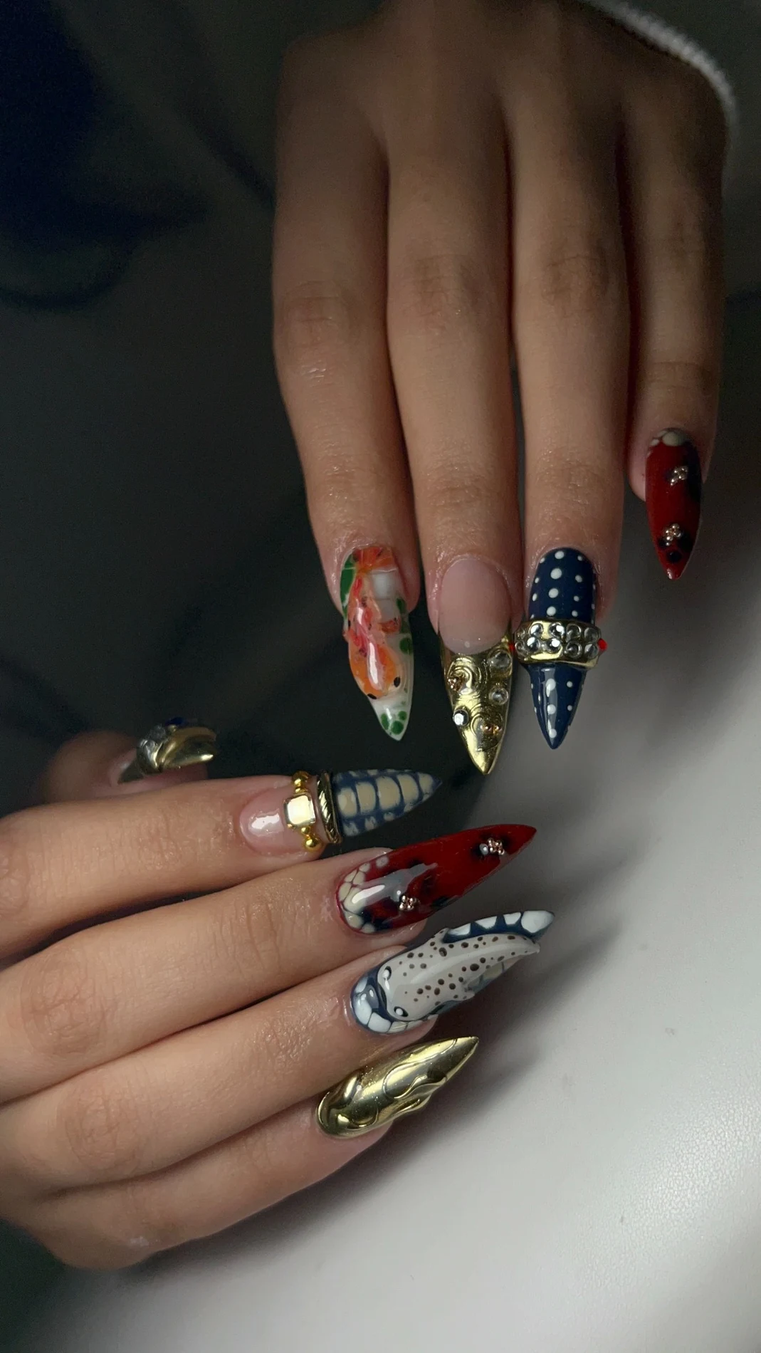 Royal Mixed Media Nail Art