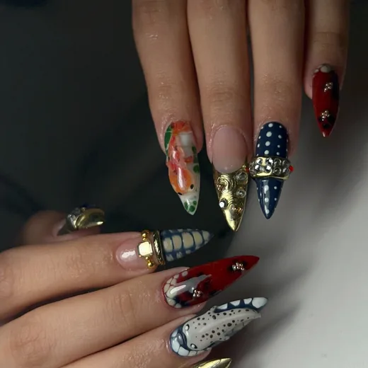 Royal Mixed Media Nail Art thumbnail